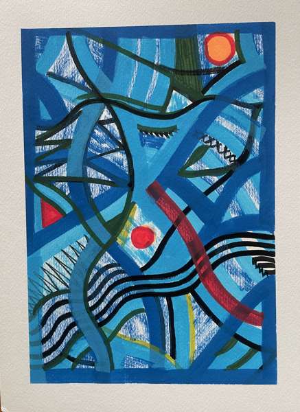 Winter, 40 x 30 cm, mixed media on paper, 2023