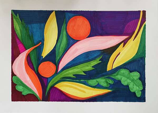 Shining Landscape, 30x40 cm, mixed media on paper, 2024