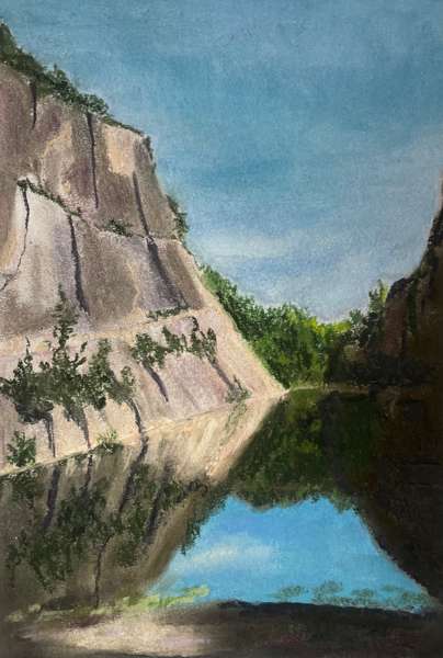 Lake, 40x30 cm, pastel on paper